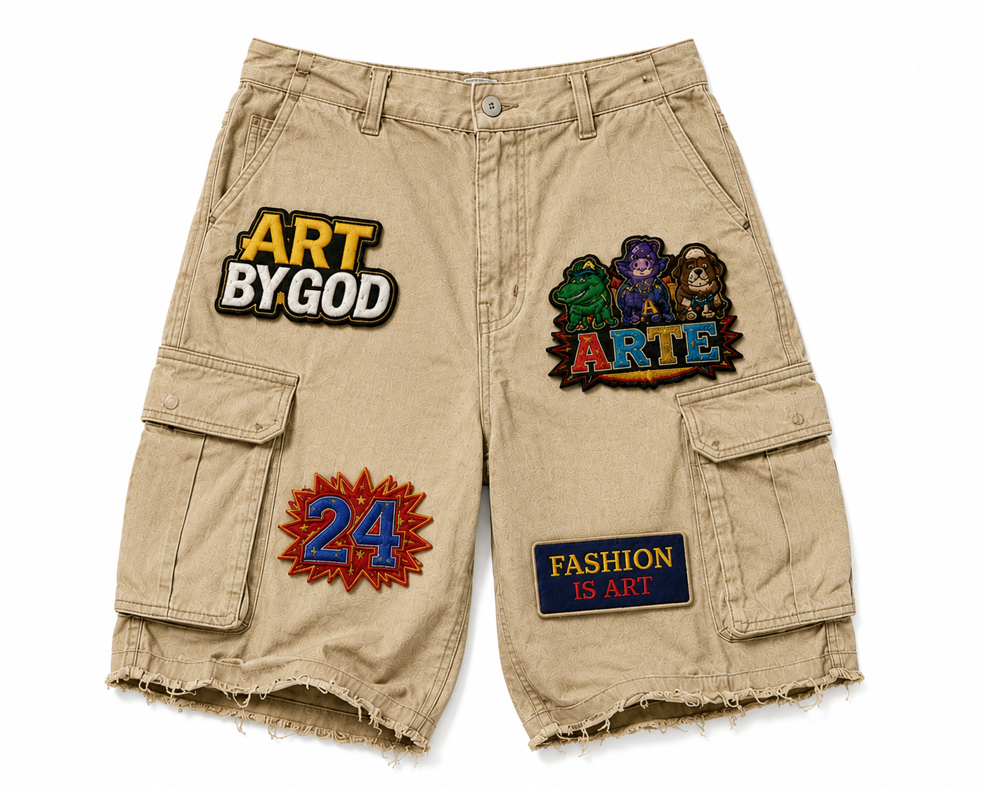 Arte Patchwork Cargo Shorts